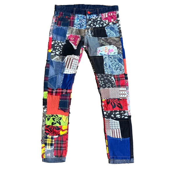 NWT Biepa Patchwork Jeans Size 36 Pants Denim Designer‎ Fashion - Picture 2 of 7